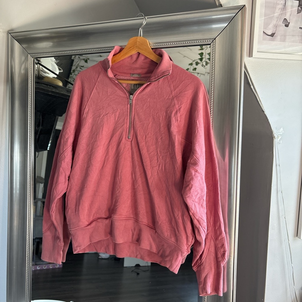 Pink Quarter-Zip Pullover
